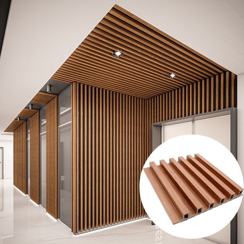 Wholesale Wood Alternative Building Material PVC Decorative WPC Wall Panel Interior Fluted Cladding