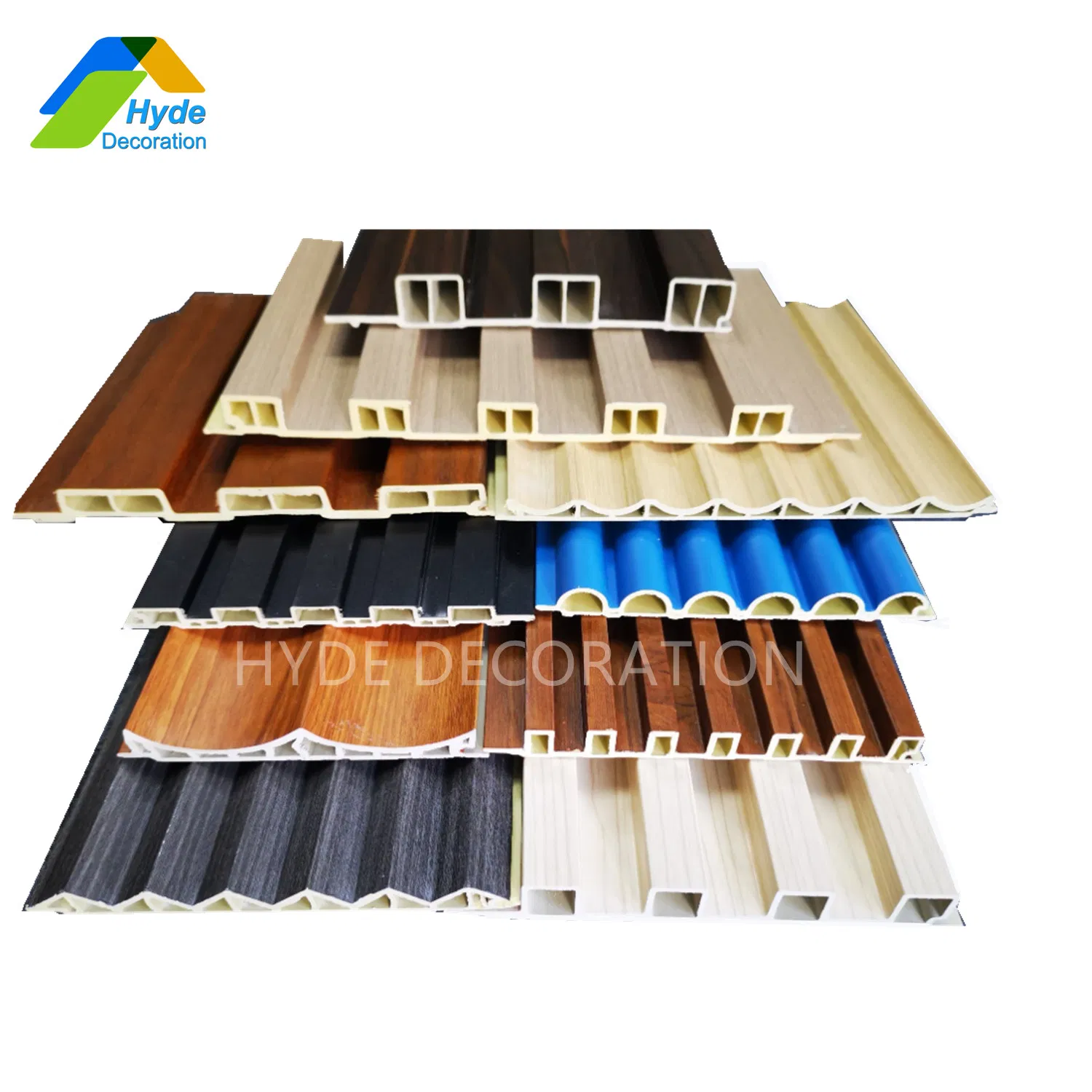 Wholesale PVC Wooden Louver Panel Integrated with Fluted Wall Cladding WPC Slat Paneling Baboo Charcoal Wood Veneer