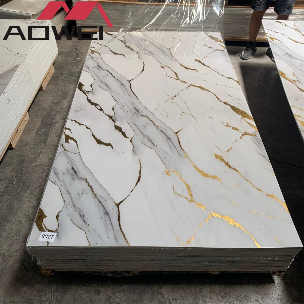High Gloss Fireproof 3D UV Marble PVC Wall Panel for Home Decoration 1220*2900mm Construction Material