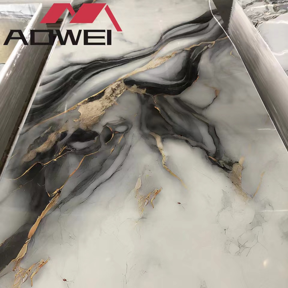 UV Resin Marble Panel, PVC Decorative Panel, Interior Wall Panel, Bathroom Decorative Panel
