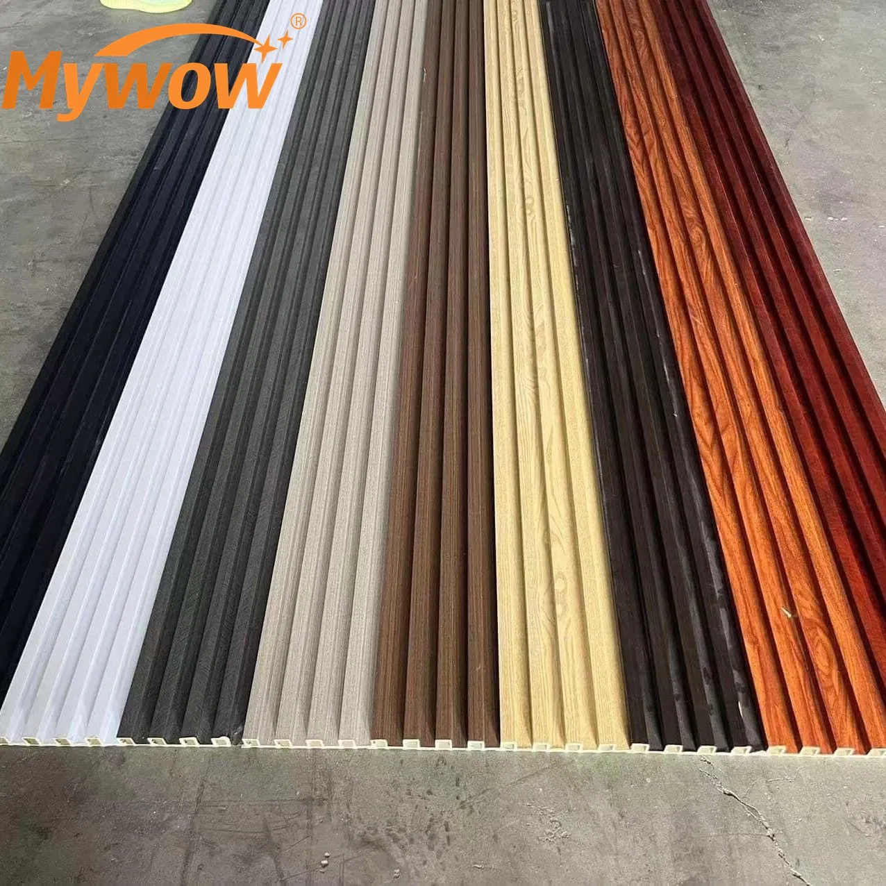 Fluted WPC Wall Panels, Decorative PVC, Wood Grain