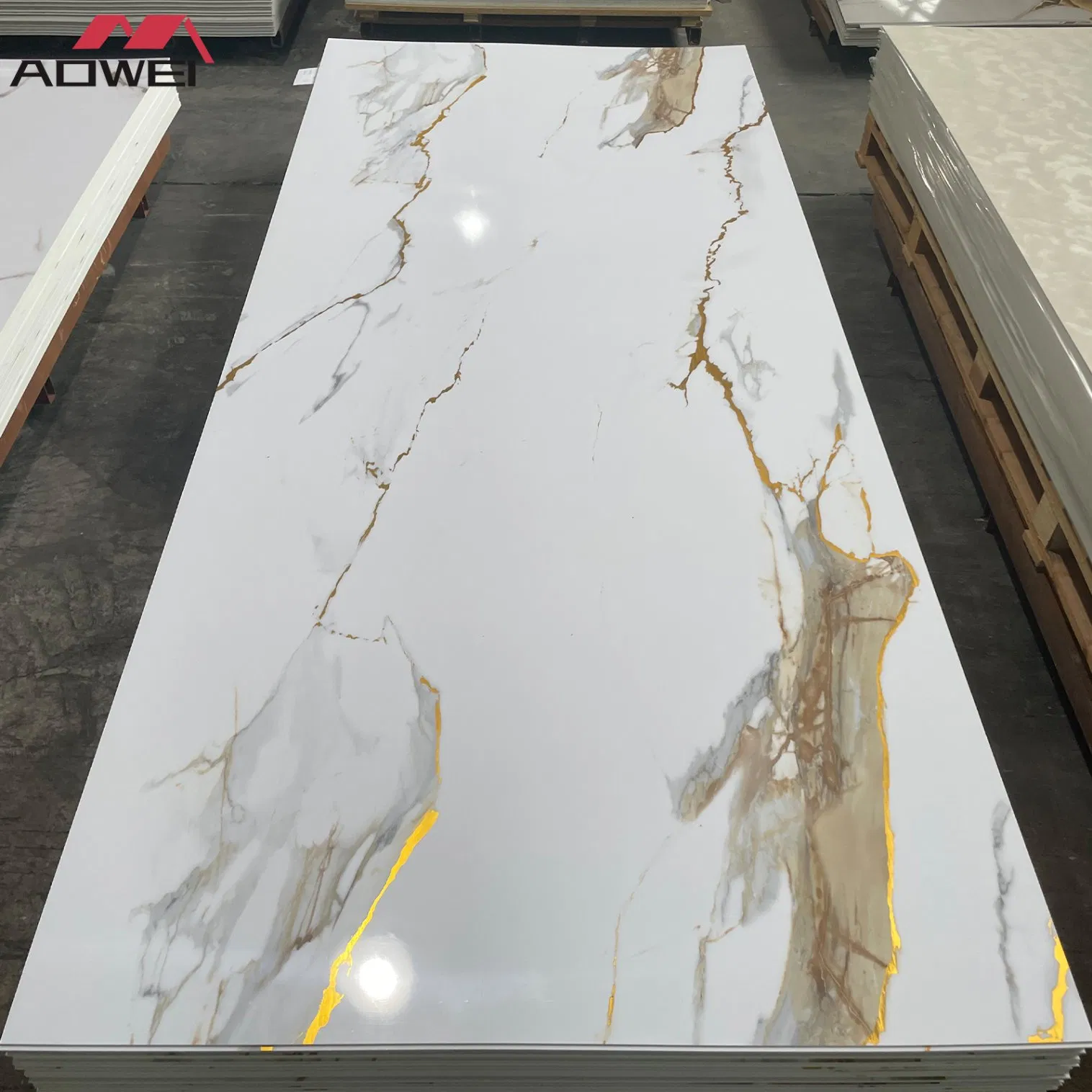 Waterproof Decorative 3D PVC Marble Sheet Wall Panel 4*8 FT Building Material