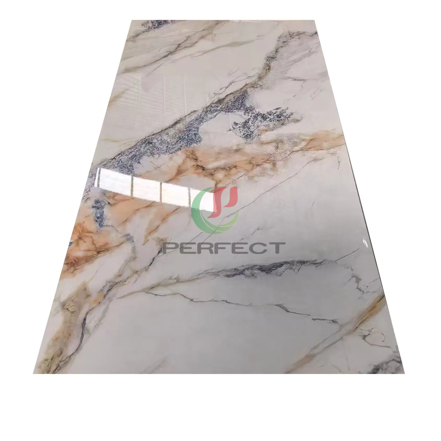 UV Coated PVC Panels for Grey Marble Aesthetic, Waterproof and Soundproof, Ideal for Wall Decoration in Home, Office, Hospital, and Store