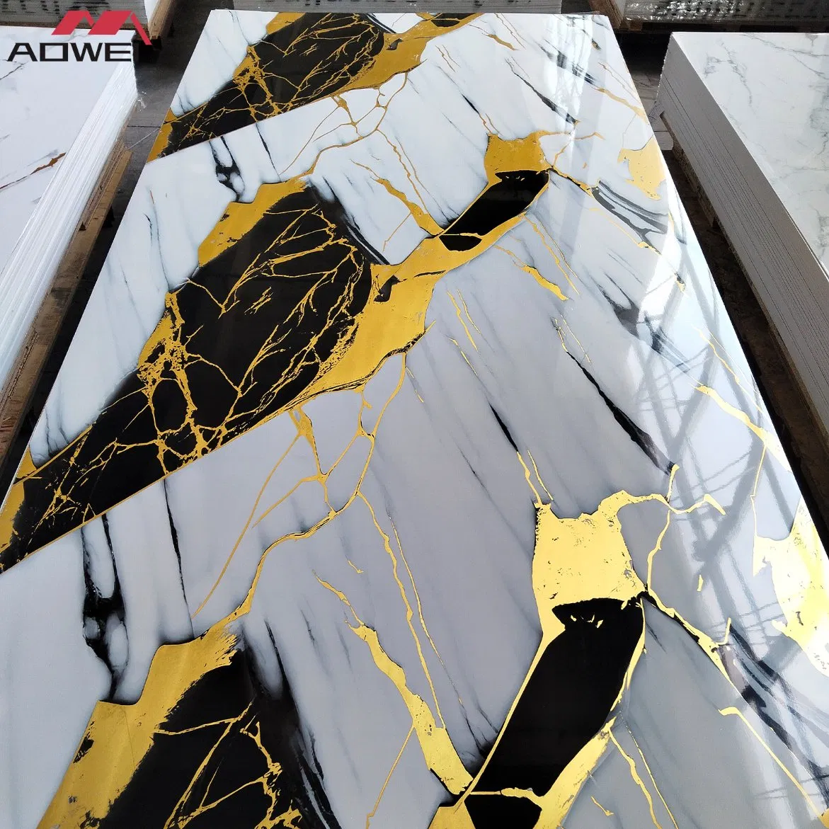UV-Coated Faux Marble Plastic PVC WPC Wall Panel for Living Room