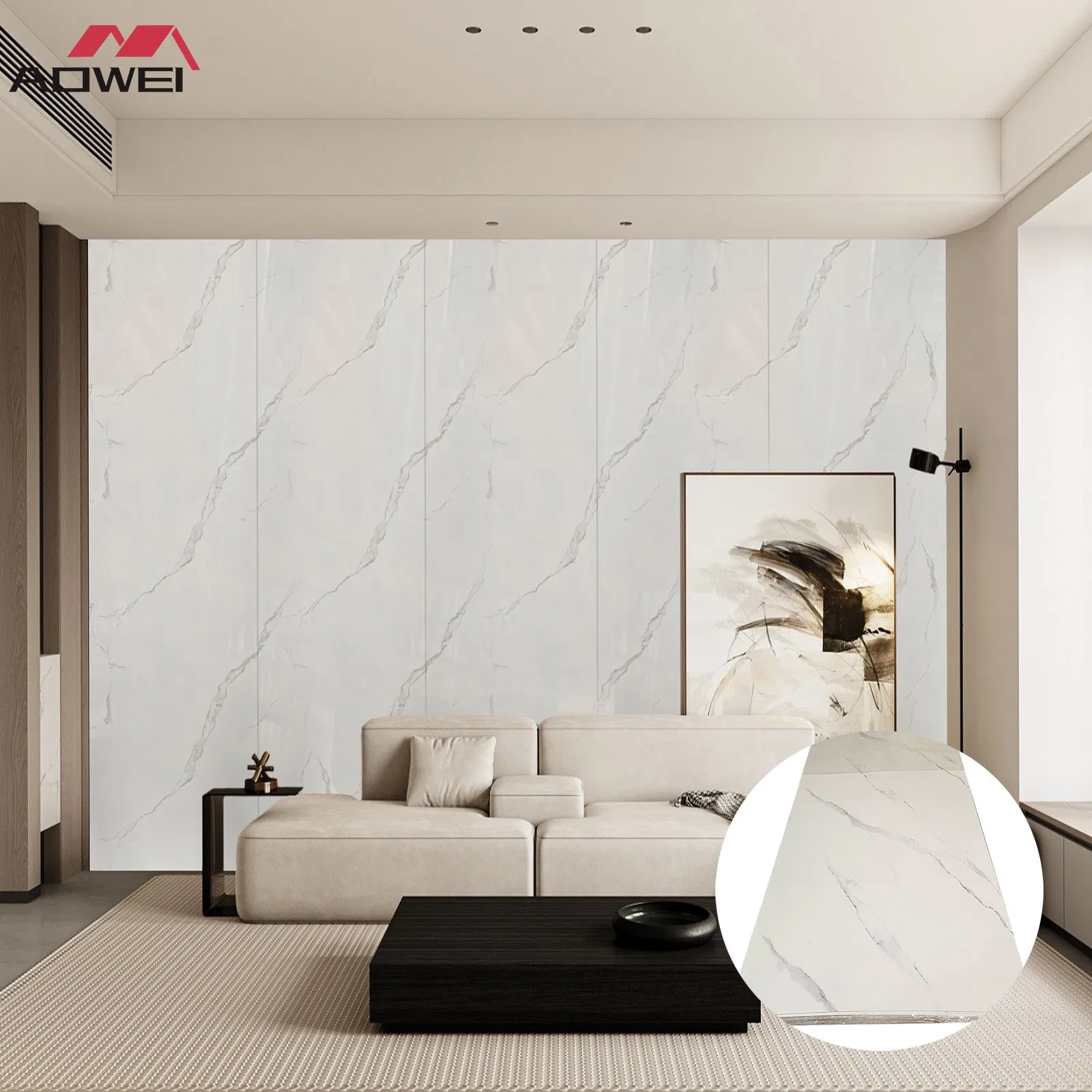 UV Coated Fireproof PVC Marble Wall Panel for Home Decor, 4*8 Feet Construction Material